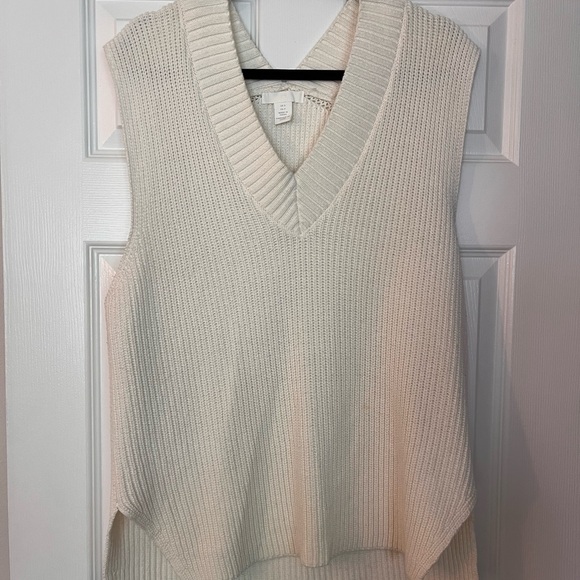 H&M Off-White Ribbed Knit Vest - Picture 1 of 5